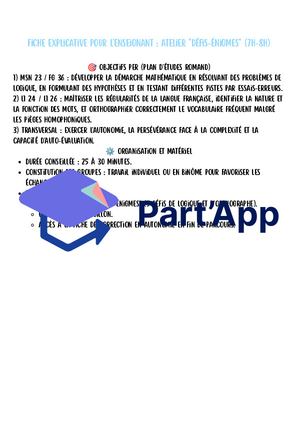 Défis-Énigmes 7H-8H - Fiche d'exercices de logique et d'orthographe à imprimer_2