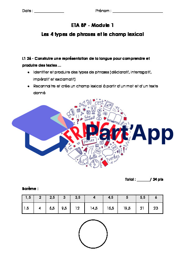 TA Module 1 - 8P (champ lexical et les types de phrases)_2