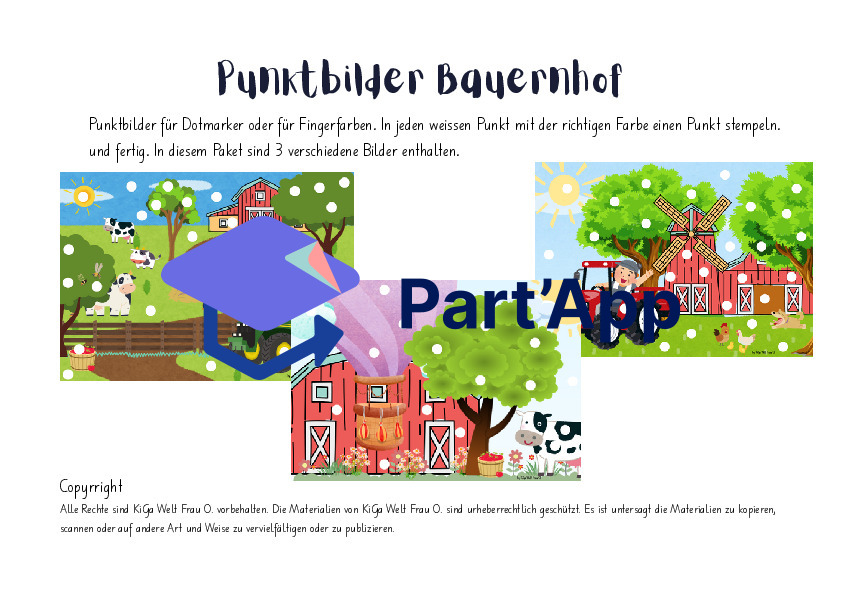 Punktbilder für Dotmarker oder Fingerfarben "Bauernhof"_2