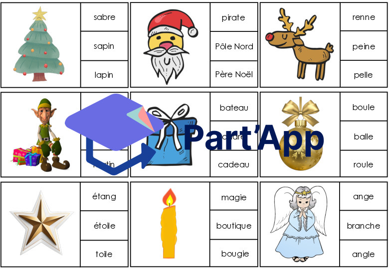Vocabulaire de Noël - 27 cartes à pinces_2