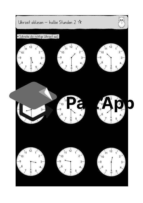 Uhrzeiten Arbeitsblätter (halbe Stunden)_3