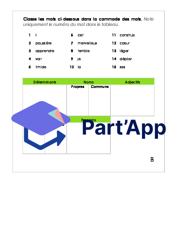 Classes grammaticales - classer les mots dans un tableau_3