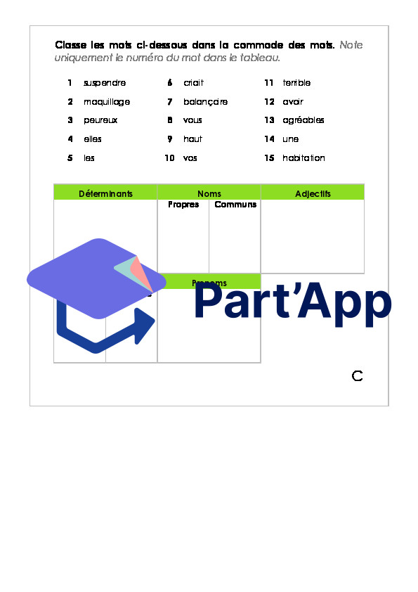 Classes grammaticales - classer les mots dans un tableau_4