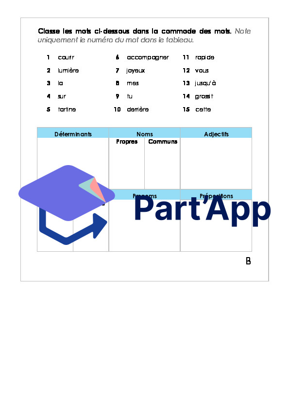 Classes grammaticales - classer les mots dans un tableau_8