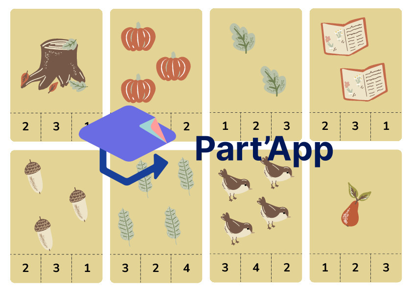 Maths dénombrement cartes à pince de 1 à 12 sur l'automne_3
