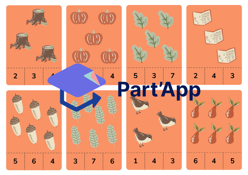 Maths dénombrement cartes à pince de 1 à 12 sur l'automne_5