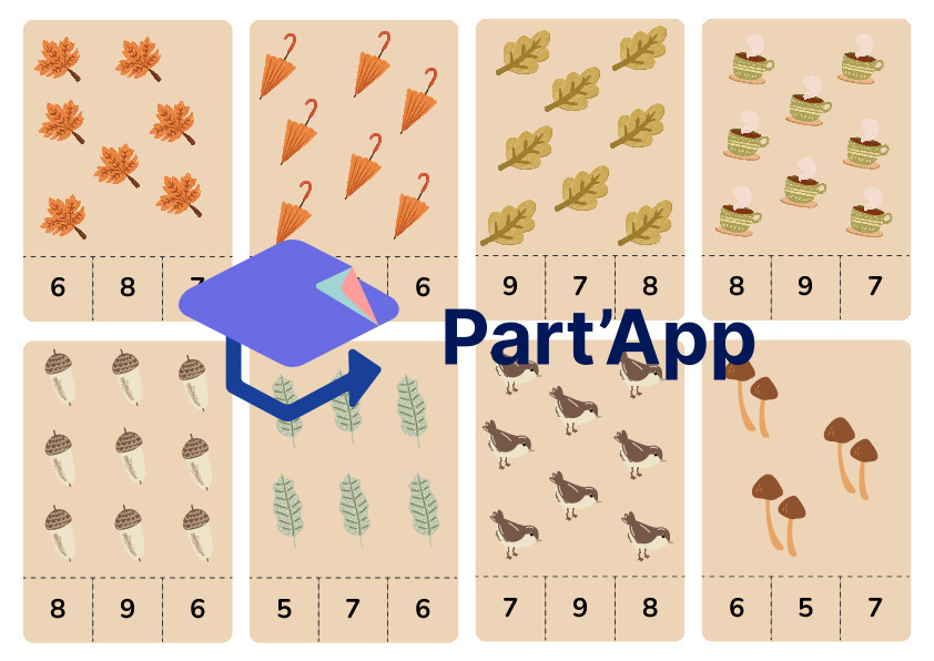 Maths dénombrement cartes à pince de 1 à 12 sur l'automne_8