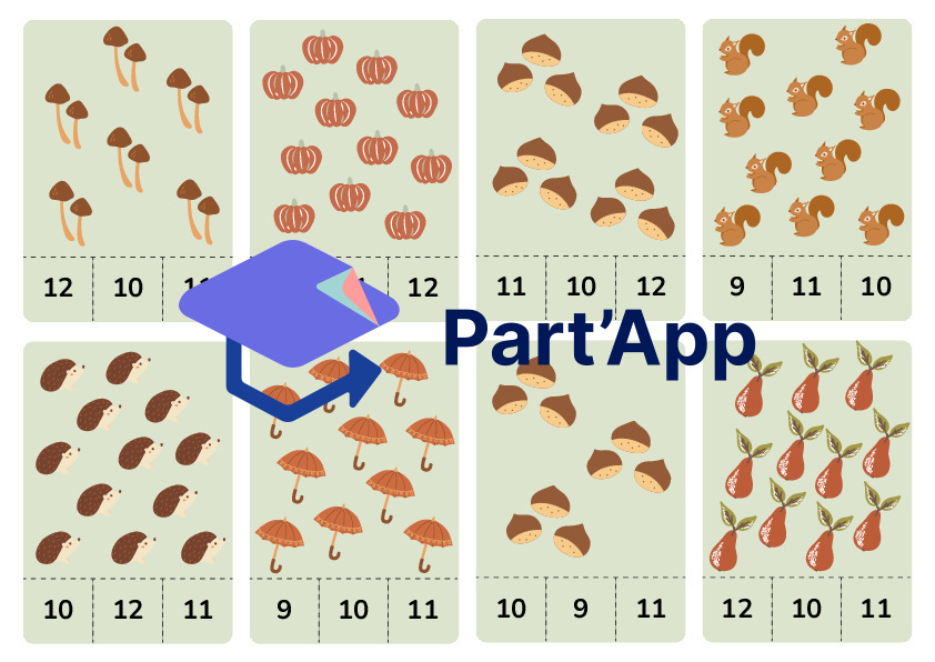 Maths dénombrement cartes à pince de 1 à 12 sur l'automne_9