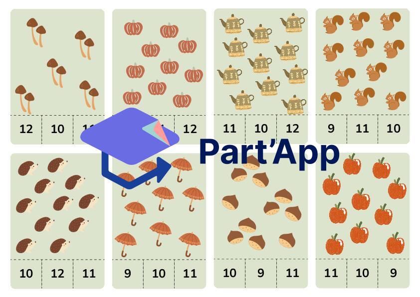 Maths dénombrement cartes à pince de 1 à 12 sur l'automne_2