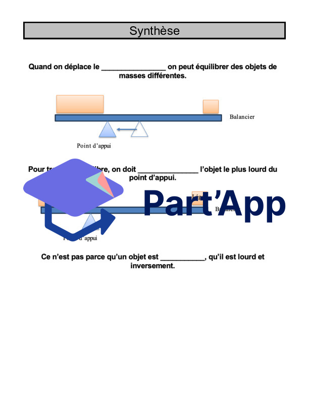Dossier sciences: Equilibre et leviers: 5-6H_8