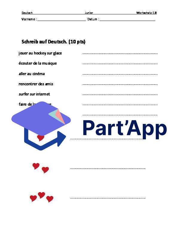 8H - Évaluation de vocabulaire – Les loisirs en allemand (Einheit 8)_2