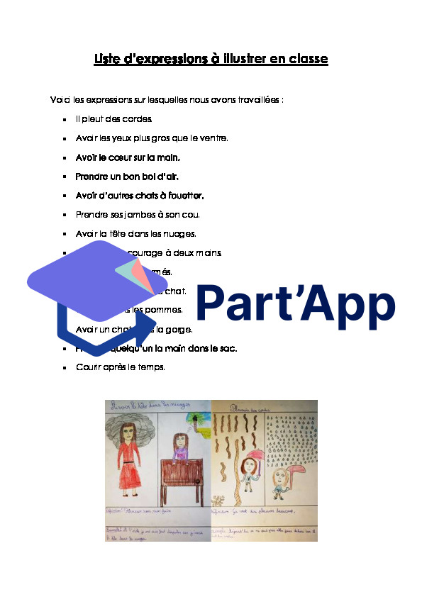Français 7H-8H - Expressions françaises (liste d'expressions à illustrer)_2