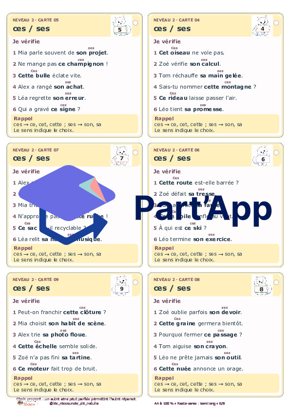 🐾 Mes ateliers autocorrectifs ces / ses – 2 niveaux | 4 CHF 🐾_7