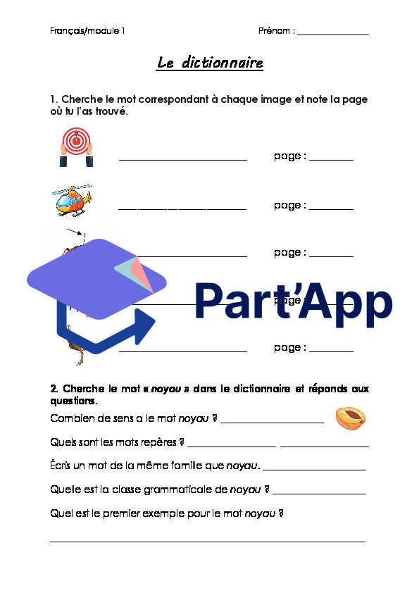 Le dictionnaire - L'ordre alphabétique / module 1 / 5P_2
