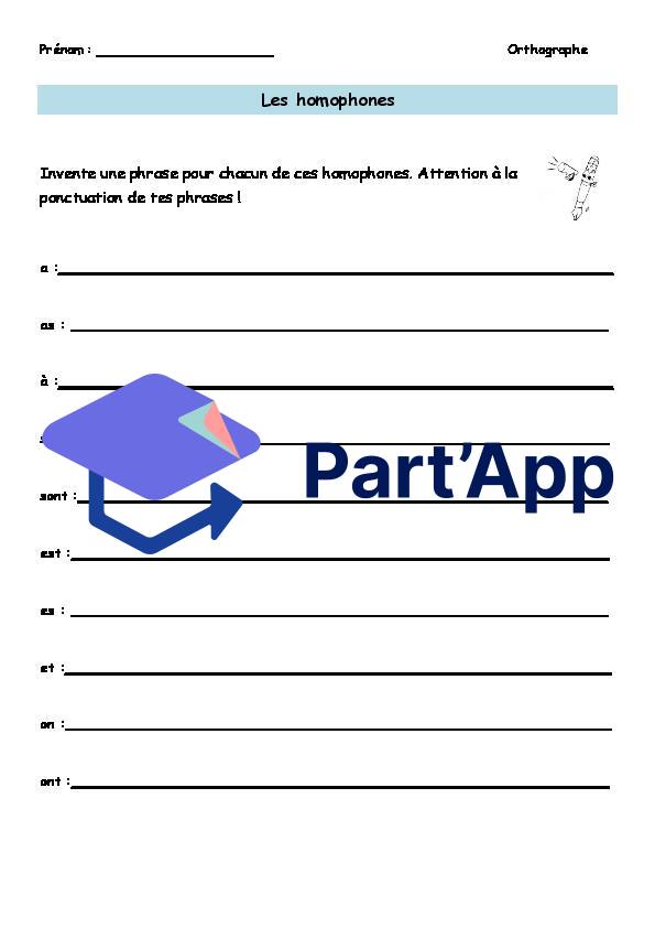 Français 7H-8H - Homophones A/SON/EST/ON (fiche d'invention de phrases)_2