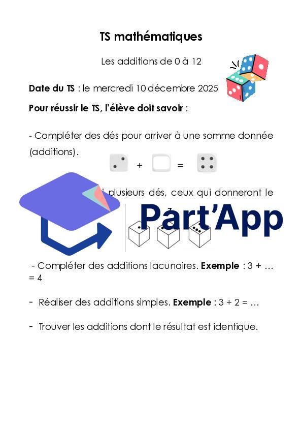 Évaluation mathématiques additions 0 à 12_6