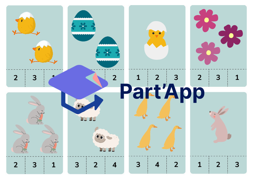 Maths dénombrement cartes à pince 1 à 12 Pâques_2