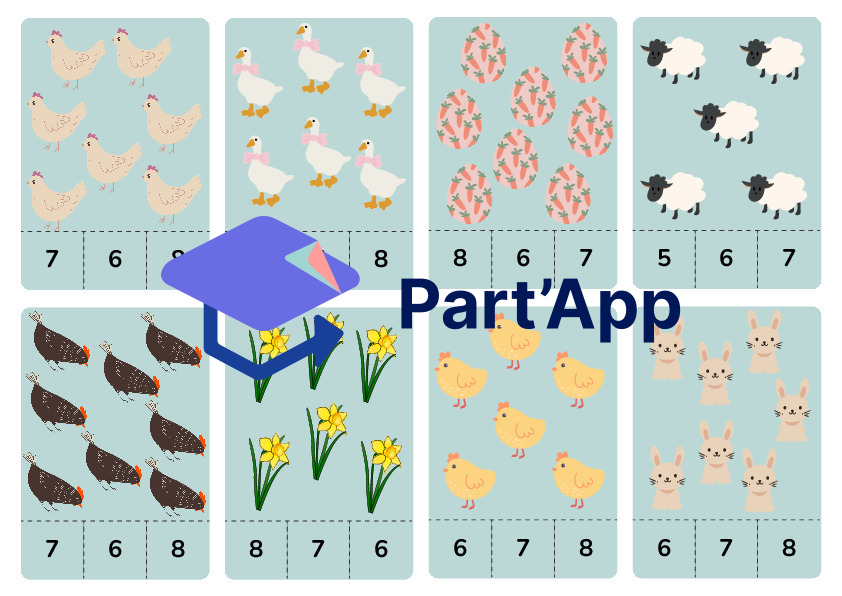 Maths dénombrement cartes à pince 1 à 12 Pâques_4