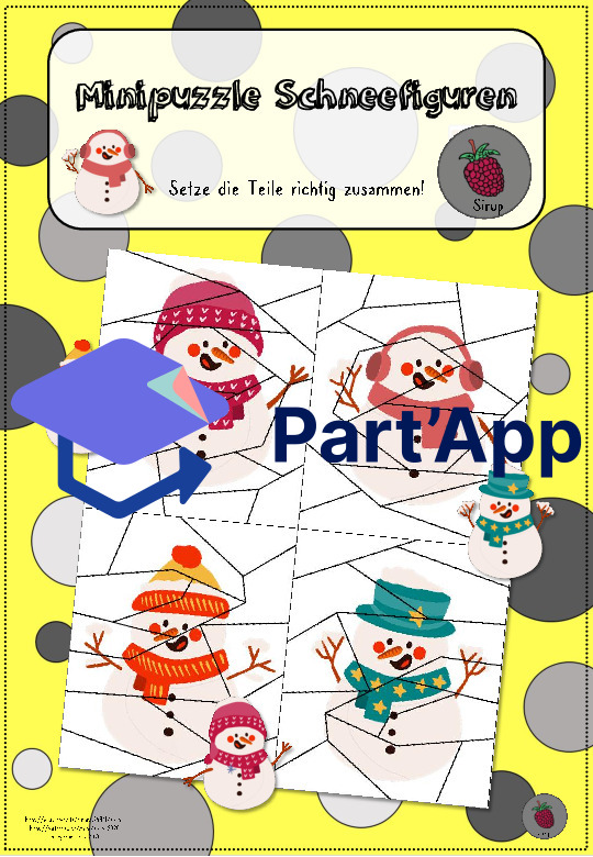 Minipuzzle Schneefiguren - Setze die Teile richtig zusammen_2