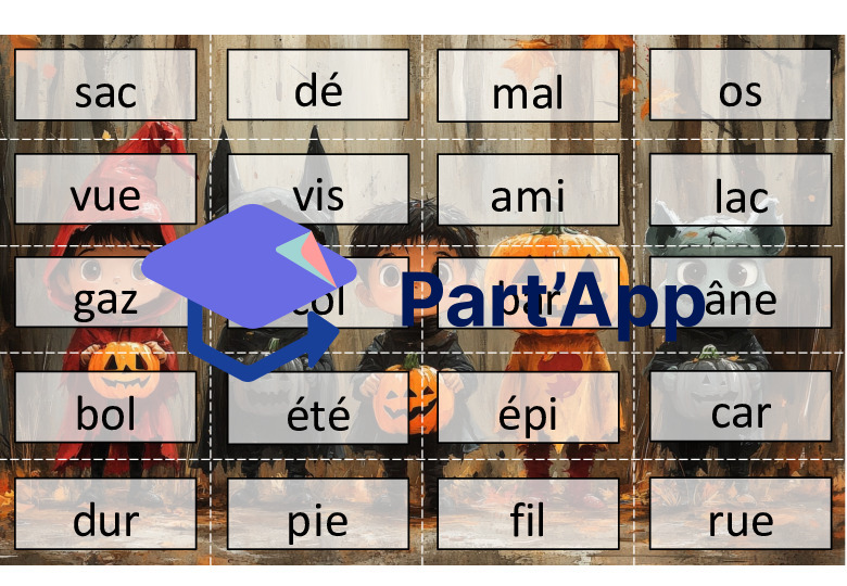 Jeu de lecture sons simples : Des bonbons ou un sort !_7