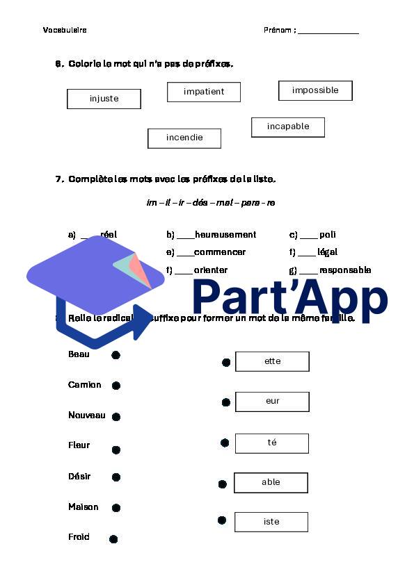Les mots de la même famille module 3 / 6H_3