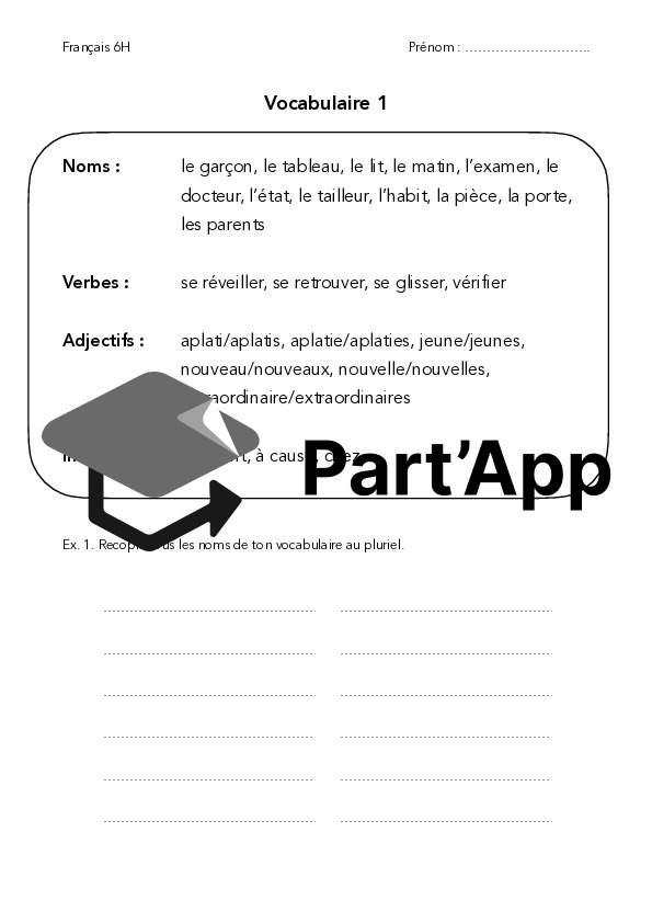 Devoirs de vocabulaire 6H_2