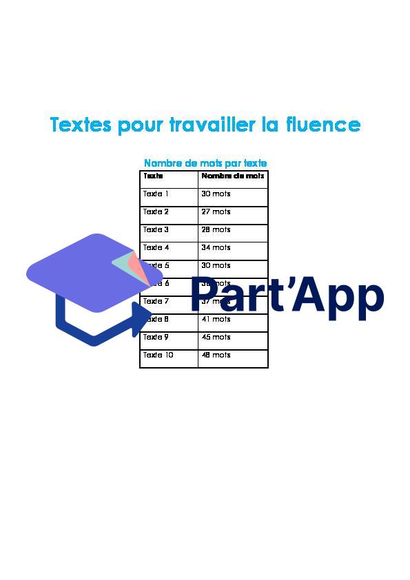 10 textes progressifs pour travailler la fluence en fin de 3P ou en 4P_2