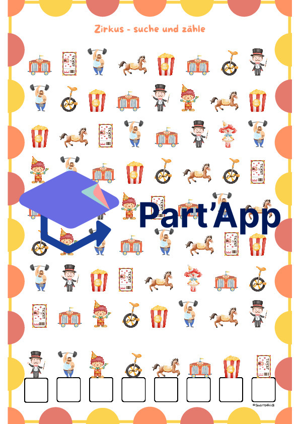 🎪 Cirque AB compter et chercher chiffres 3-10_14