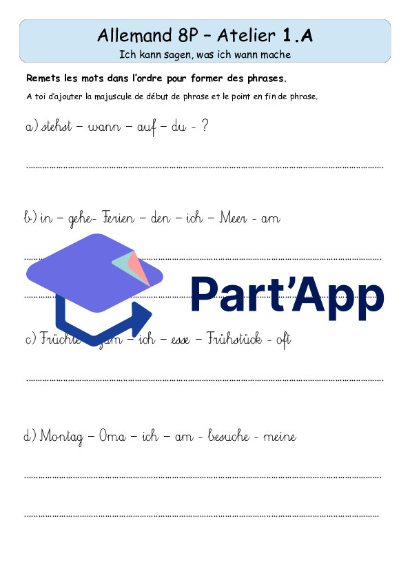 Allemand 8H - fiches autonomes autocorrectives - Unité 1 - Junior 2ème édition_2