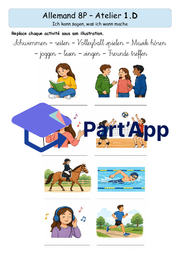 Allemand 8H - fiches autonomes autocorrectives - Unité 1 - Junior 2ème édition_8
