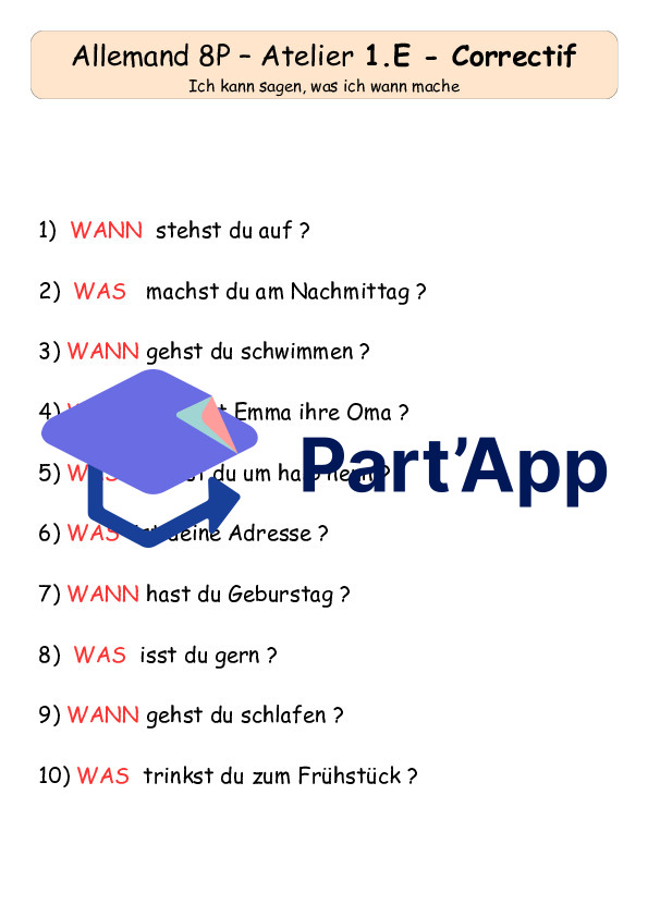 Allemand 8H - fiches autonomes autocorrectives - Unité 1 - Junior 2ème édition_11