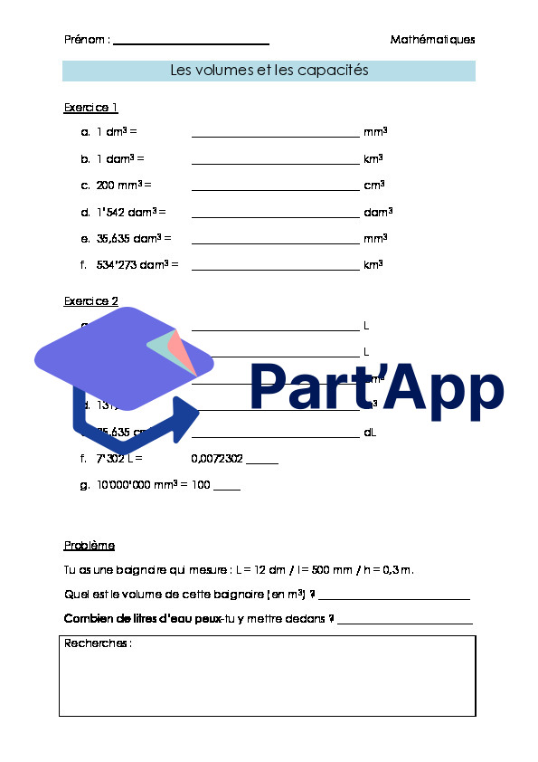 Maths 7H-8H - Les volumes et les capacités (fiche d'exercices + corrigé)_2