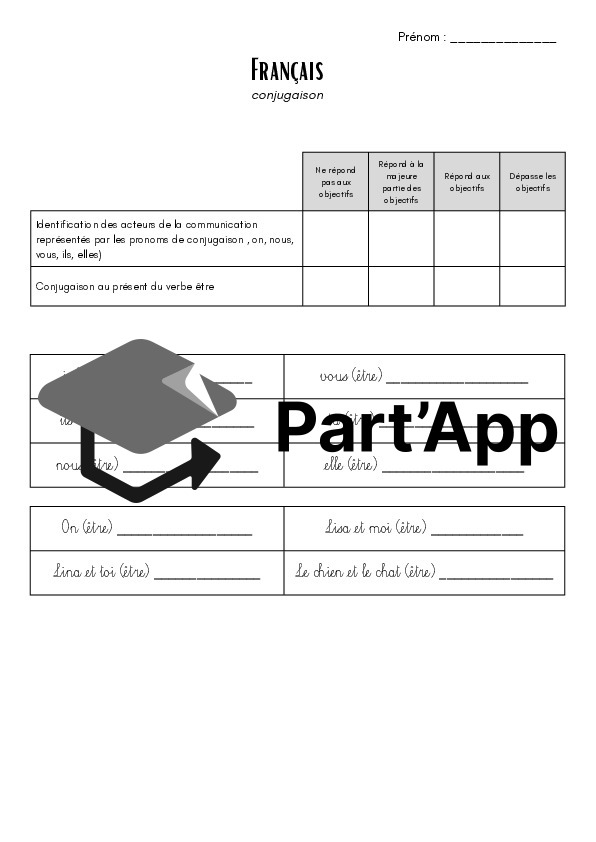 Evaluation français 4H - conjugaison_4