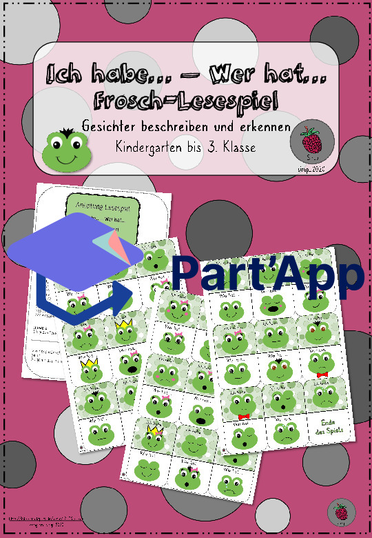 Ich habe... - Wer hat...  Lesespiel Froschgesicht_2