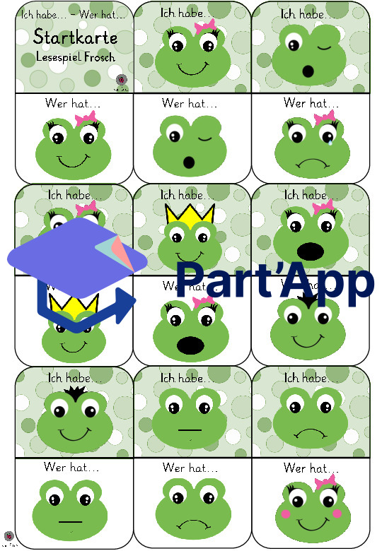 Ich habe... - Wer hat...  Lesespiel Froschgesicht_4