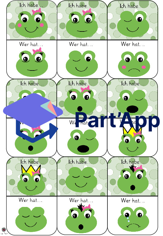 Ich habe... - Wer hat...  Lesespiel Froschgesicht_6