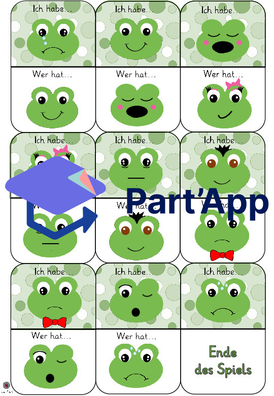 Ich habe... - Wer hat...  Lesespiel Froschgesicht_8