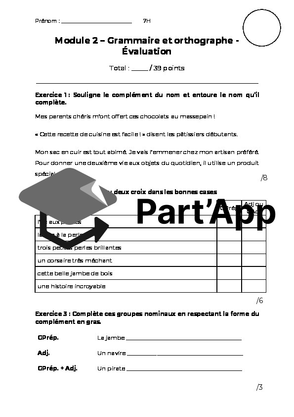 7H_Module 2 – Grammaire et orthographe – Évaluation_2