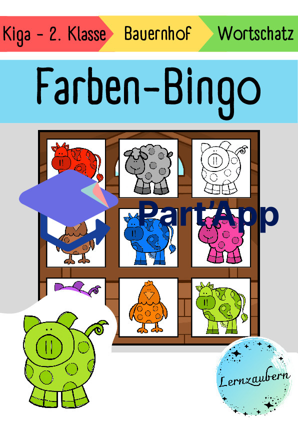 Bingo: Farben lernen mit Bauernhoftieren (Bauernhof)_2