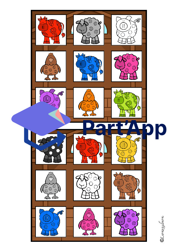 Bingo: Farben lernen mit Bauernhoftieren (Bauernhof)_4