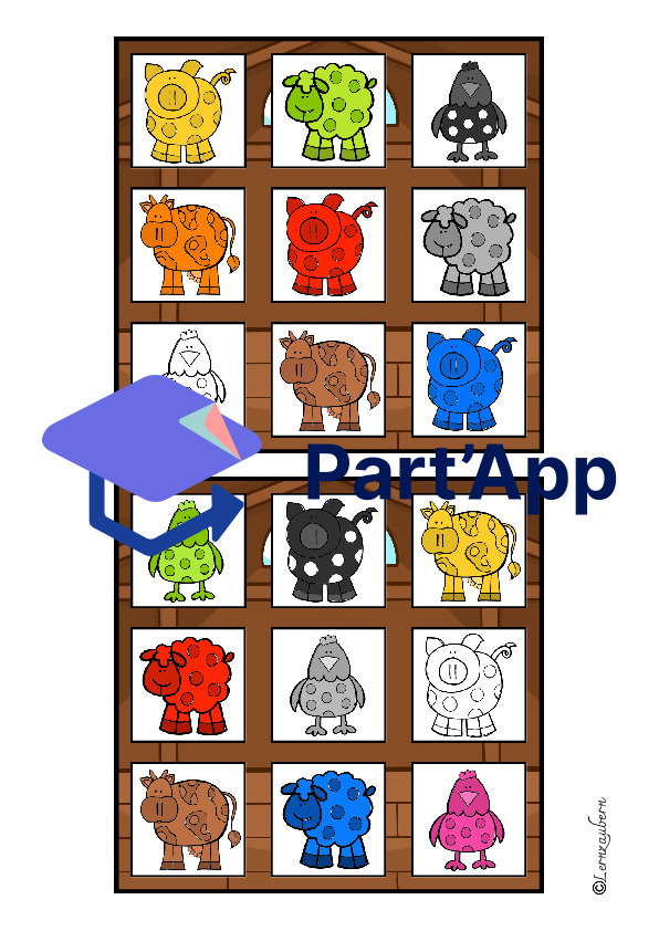 Bingo: Farben lernen mit Bauernhoftieren (Bauernhof)_5