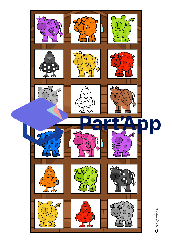 Bingo: Farben lernen mit Bauernhoftieren (Bauernhof)_6