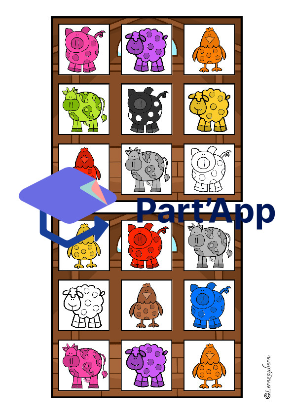 Bingo: Farben lernen mit Bauernhoftieren (Bauernhof)_7