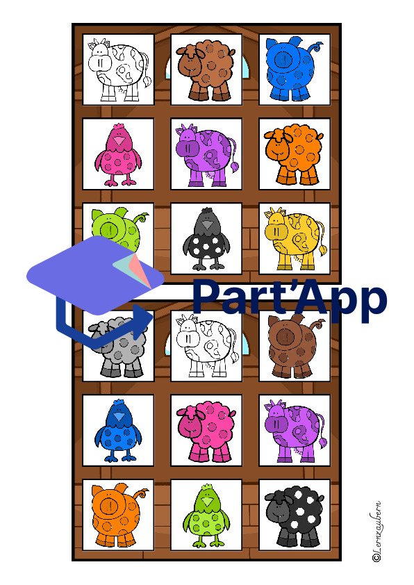 Bingo: Farben lernen mit Bauernhoftieren (Bauernhof)_8