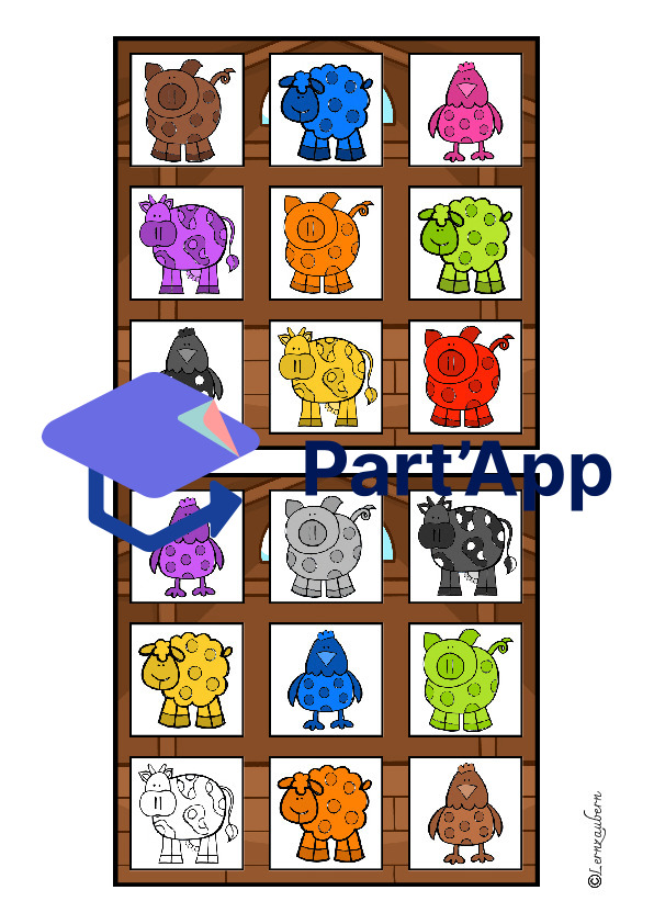 Bingo: Farben lernen mit Bauernhoftieren (Bauernhof)_9