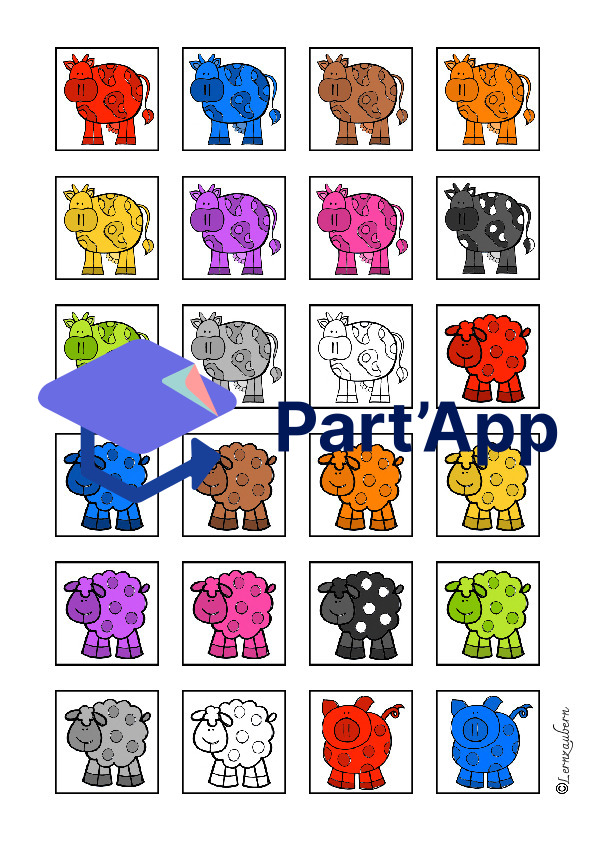 Bingo: Farben lernen mit Bauernhoftieren (Bauernhof)_10