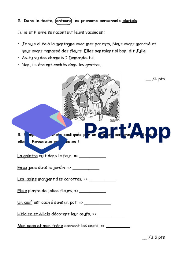 Evaluation de Français : Les pronoms personnels_3