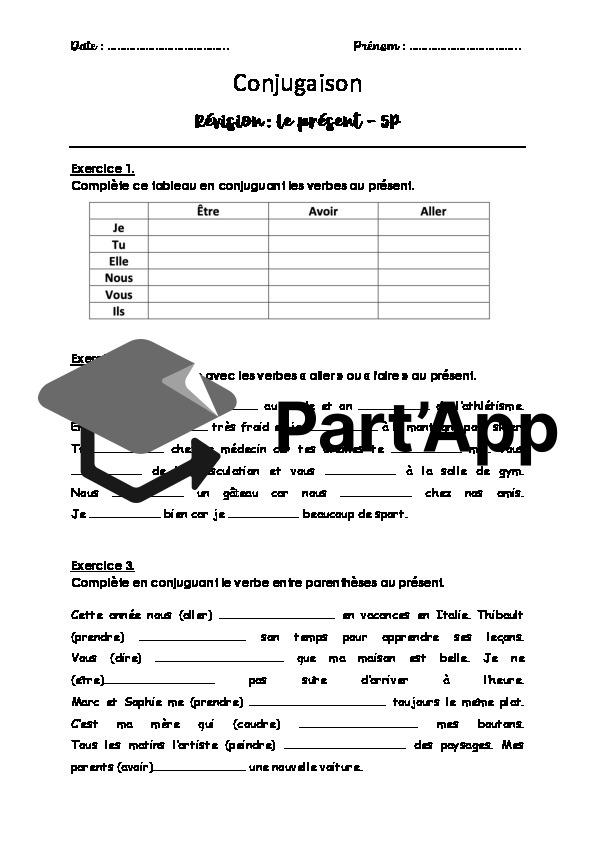 Révision conjugaison 5P module 1 début d'année_2