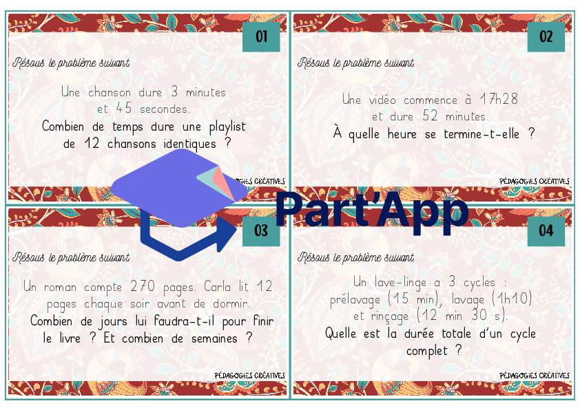 Cartes à tâches - Mesure du temps - 8P_2