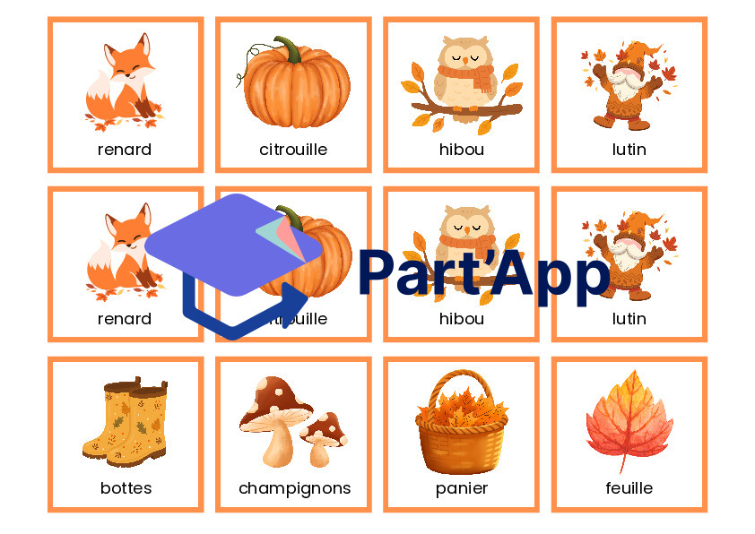Memory de l’automne – 24 paires illustrées_2